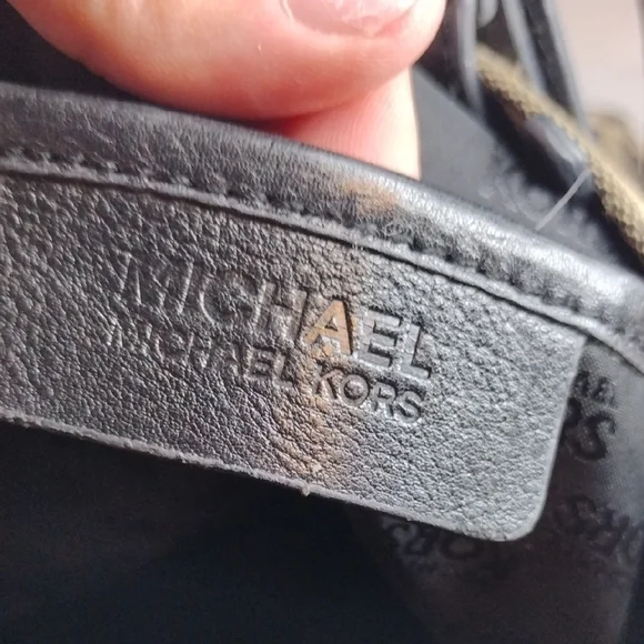 Michael Michael Kors Signature Black and Tan Canvas Tote - Picture 12 of 13